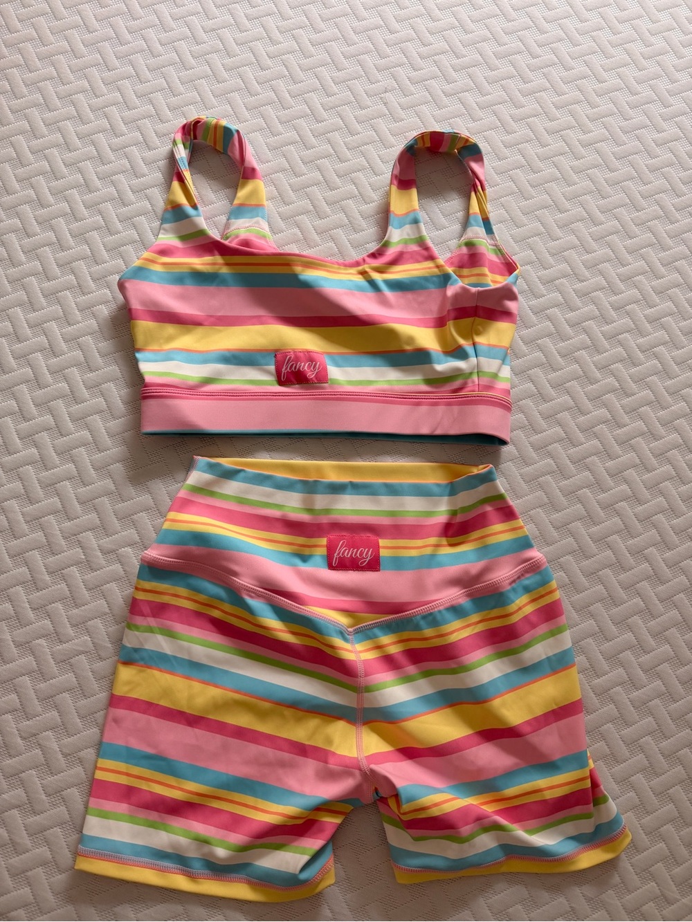 Women’s striped workout set from shop fancy
